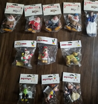 Lot of 12 Disney Ornaments American Themes Ft. Mickey Snow White & Pinocchio Etc