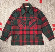 Vintage 60s Woolrich Wool Plaid Hunting Jacket L Red Green Mackinaw Workwear
