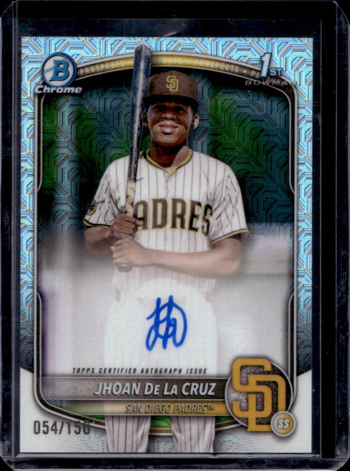 2025 Bowman Chrome Jhoan De La Cruz Auto HTA Choice Refractor 1st #54/150