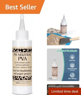 4 Oz Professional Bookbinding Glue - Acid-Free, Dries Clear & Remains Flexible