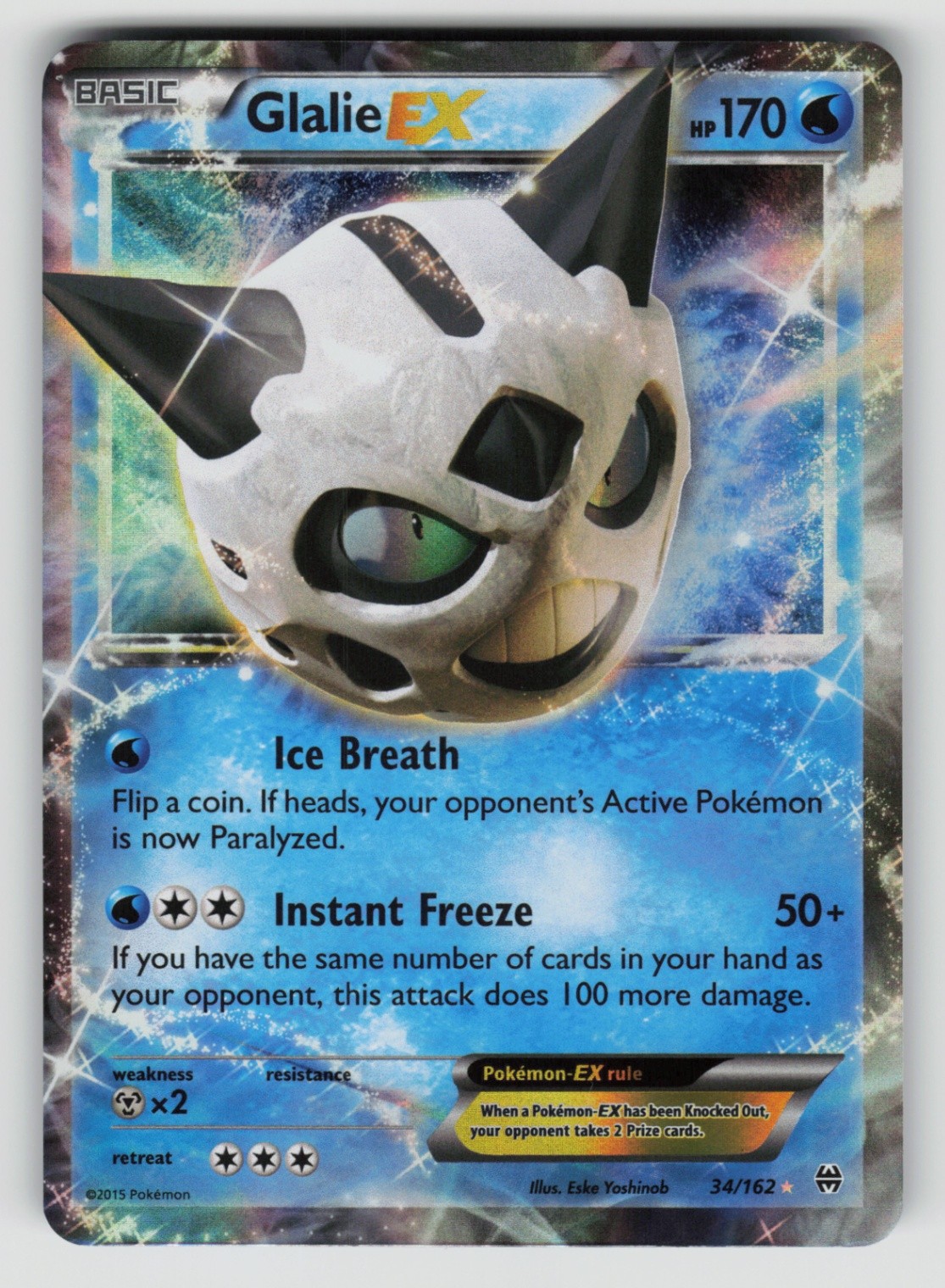 Glalie EX Ultra Rare XY - BREAKthrough Holo 34/162 - LP