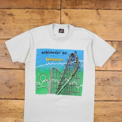 Vintage Best T-Shirt M Herren 90s Screamfest 93 Rollercoaster USA Einzelnaht