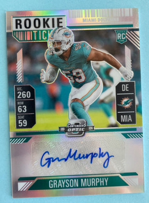 2024 Panini Contenders Optic Football Rookie Ticket Auto #198 Grayson Murphy RC