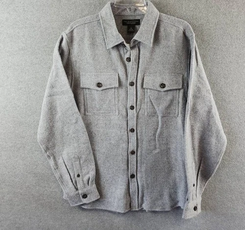 The Men's Store at Bloomingdale's Wool Button Front Overshirt M Stone Wash L/S - product listing photo
