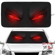 Red Eyes Car Windshield Sun Shade Foldable Sunshade Front Window Evil Red Eyes