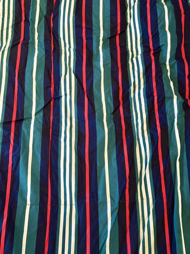 Vintage TOMMY HILFIGER Down Comforter Striped Red White Blue Green Queen 82”x82” - Image 4 of 4
