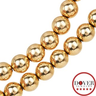 Estate 14K Yellow Gold 16" 10mm Polished Bead Ball Beaded Necklace 34.2 Grams NR