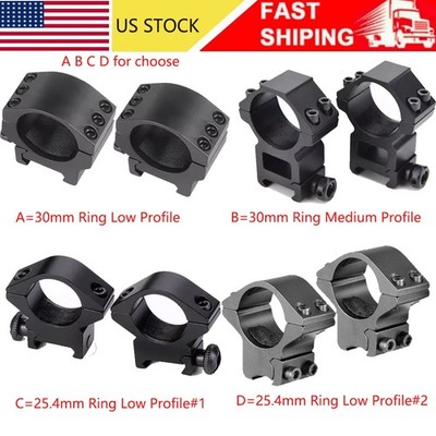 25.4mm Ring Low Profile Mount/30mm Scope Ring Low/Medium Profile Mount Hunting