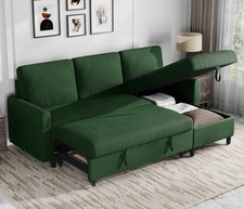 Sectional Sofa Couch Bed L Shaped Sleeper Sofa Bed Pull Out Bed with Storage