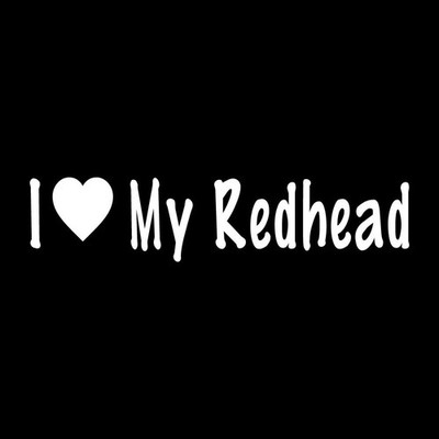I Love Heart My Redhead Red Head Decal Sticker White Die Cut Vinyl