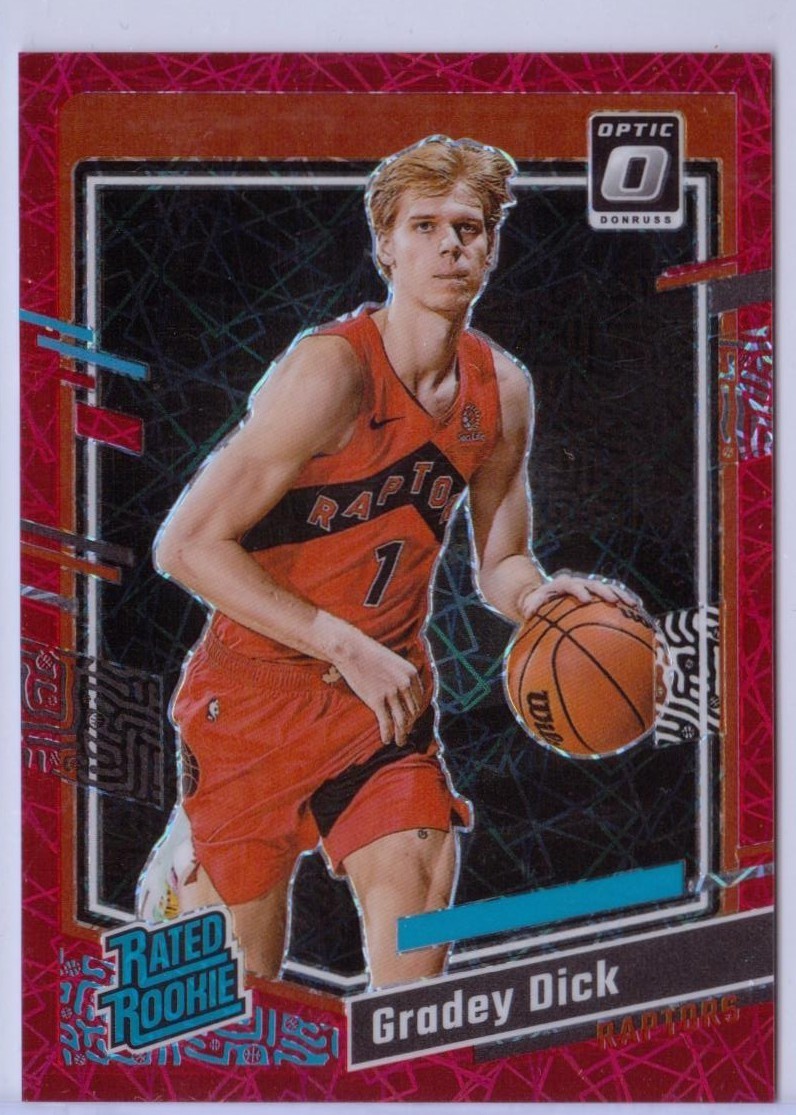 2023-24 Donruss Optic Red Velocity Prizm #212 Gradey Dick RC - 254/299 - Raptors