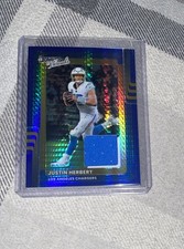 2025 Panini Donruss Optic Threads Justin Herbert #DTBH-JHT Blue Hyper Prizm