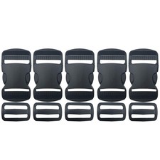 5 Set 1.25 Inch Quick Release Buckles and Tri-Glide Slides for Luggage Straps