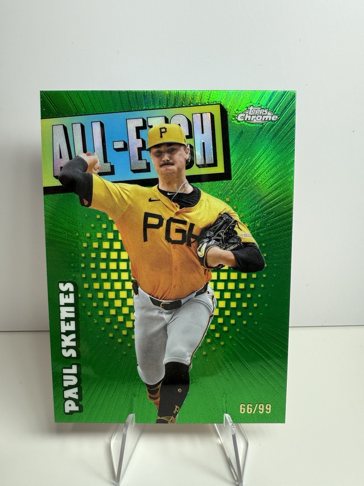 2025 Topps Chrome - All-Etch Paul Skenes #CAE-18 Green Refractor /99