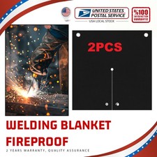 2pcs 12.2'' Welding Blanket Fireproof Fabric Carbon Blankets for Heat Insulation