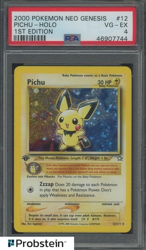 2000 Pokemon Neo Genesis 1st Edition #12 Pichu Holo PSA 4 VG-EX