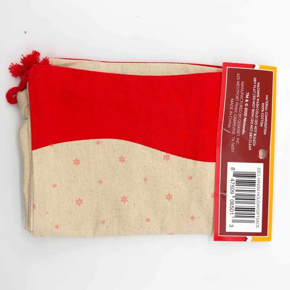 Super Mario 18" x 26" Bolsa de Regalo de Vacaciones Bolsa de Algodón Árbol de Navidad Bros Nintendo Foto 2 de 4