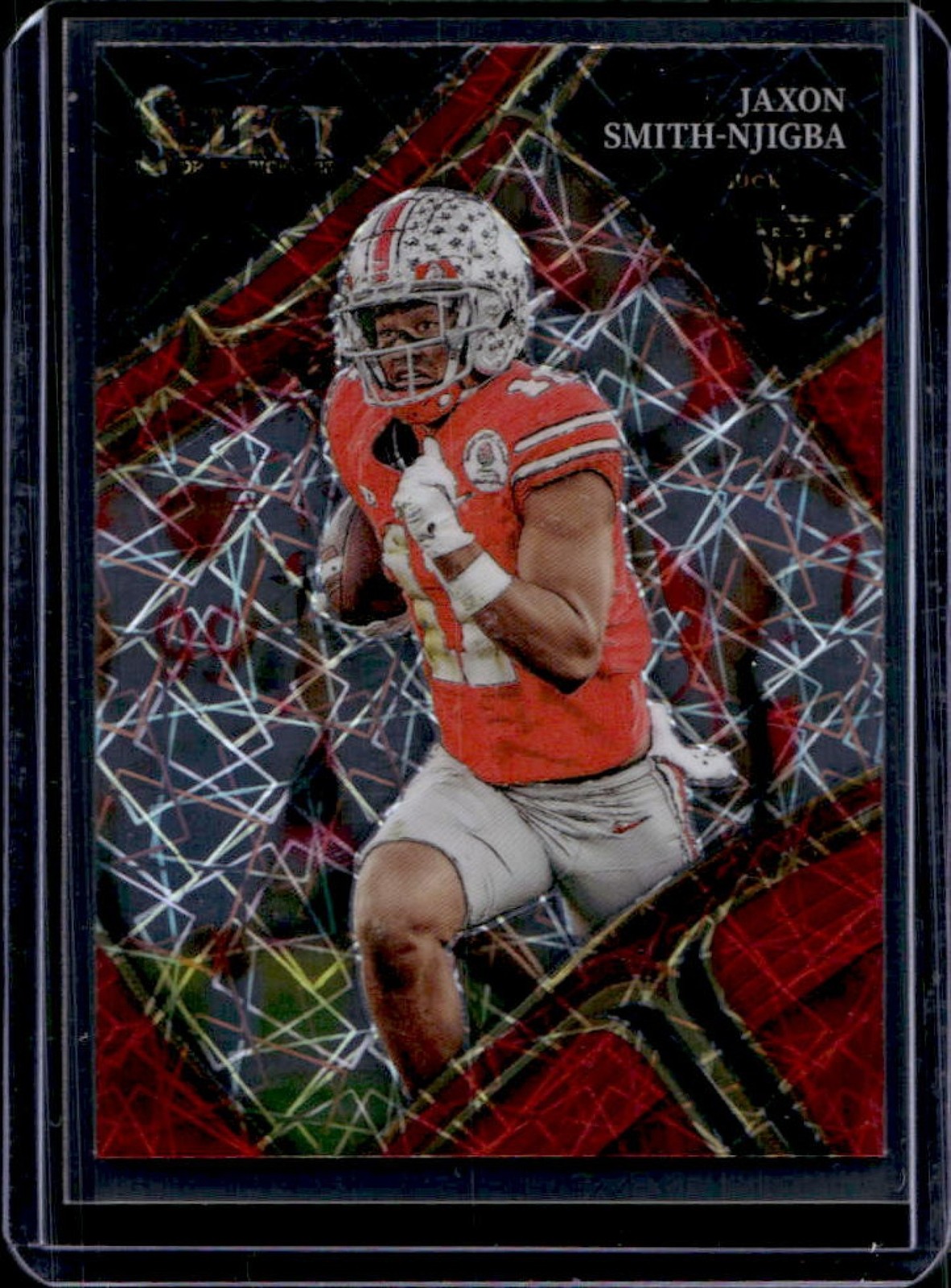 2023 Select Draft Picks Jaxon Smith-Njigba Red Lazer Prizm RC #107 Buckeyes