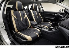 Renault Clio Captur Megane Sitzbezüge Kunstleder Schwarz Beige Komplettset
