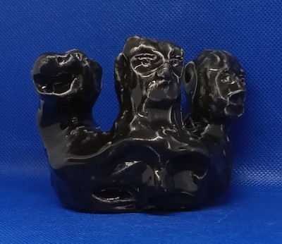 ''4 Heroes'' - Expensive Original Clay Sculpture. Hand made & glazed.