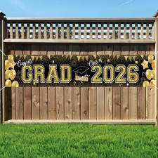 Class of 2026 Congrats Grad Banner Graduation Yard Sign Party Decor