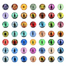 100Pcs 8mm Dragon Eyes Round Glass Eyes Animals Crochet Eyes Mixed Colors