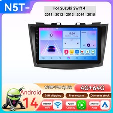 For 2011-2015 Suzuki Swift 4 Android14 Stereo CarPlay Car Radio GPS 4+64GB BT5.4