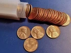 Original Gem BU Roll of 1958-D Lincoln Wheat Cents