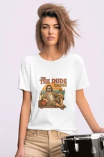 The Dude Abides T-Shirt Retro Big Lebowski Graphic Tee Funny Movie Quote Unisex
