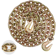 G80 Transport Binder Chain 3/8"x10.3', 7100 lbs WLL Tow Chain w/ Clevis Hooks