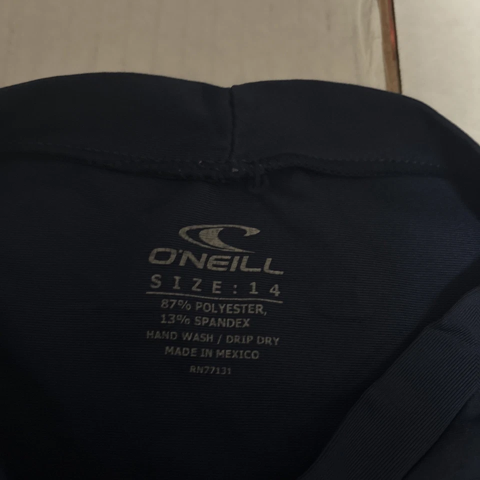 O’Neill Boy’s UV Sun Protection Rashguard T-Shirt Size 14 Long Sleeve Navy Blue - Image 2 of 3