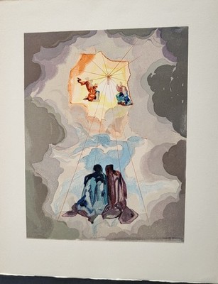 Salvador Dali Divine Comedy ''Paradise 16''  Deluxe ed. OriginalWoodcut  1960