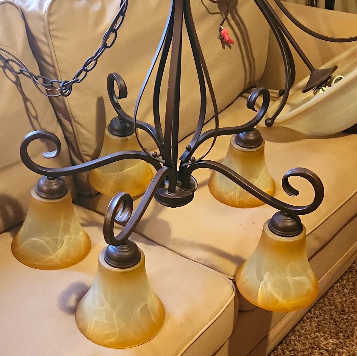 amber glass chandelier products for sale | eBay