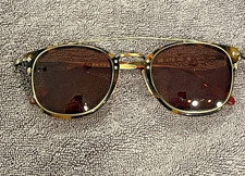 VTG Oliver Peoples 506 DTB AG Tortoise Gold Frames  Sun Clip On  Case