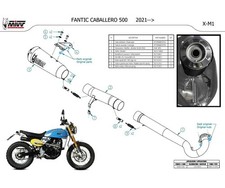 Scarico Completo MIVV X-M1 Acciaio Inox Nero per FANTIC CABALLERO 500 2021 2024