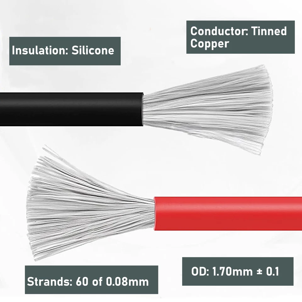 Kit de alambre recubierto de silicona 22 AWG, cobre preestañado, 6 colores, carretes de 23 pies Foto 2 de 4