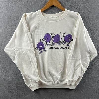 Vintage Raisin Hell In Washington DC Sweatshirt Mens XL White 80s Raglan Grunge