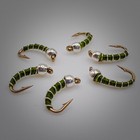 ZEBRA MIDGE Bead Head Nymph - Fly Fishing Trout Flies - Olive, Hook Size #18 B — photo 2