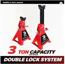 2 Pack Jack Stands Double Locking 3 Ton(6000 LBs) Lifting Car Stand.