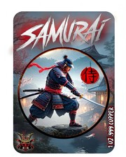 1 oz Samurai Colorized Copper Round On Themed Card - 999 Mintage - IN STOCK