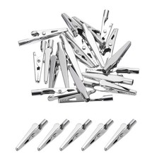 20Pcs Metal Alligator Clips 40mm Nickel Plated Spring Clamp Mini Clips