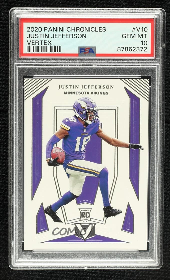 2020 Panini Chronicles Vertex Justin Jefferson #V-10 PSA 10 GEM MT Rookie RC