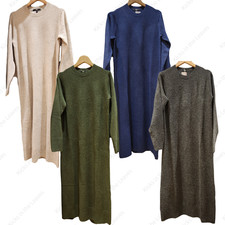 UNIQLO Souffle Yarn Dress XS-3XL Women 4 Colors Long Sleeve Crew Neck 483029 NWT