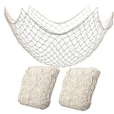 2 Pack Fish Net Decorations for Party,Natural Cotton Hawaiian Party 2pack-a