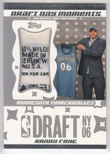 2006-07 Topps Big Game Draft Day Moments Laundry Tag RC Randy Foye 1/1 Villanova