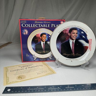 NEW President Barack Obama Historic Victory Collectible Plate with