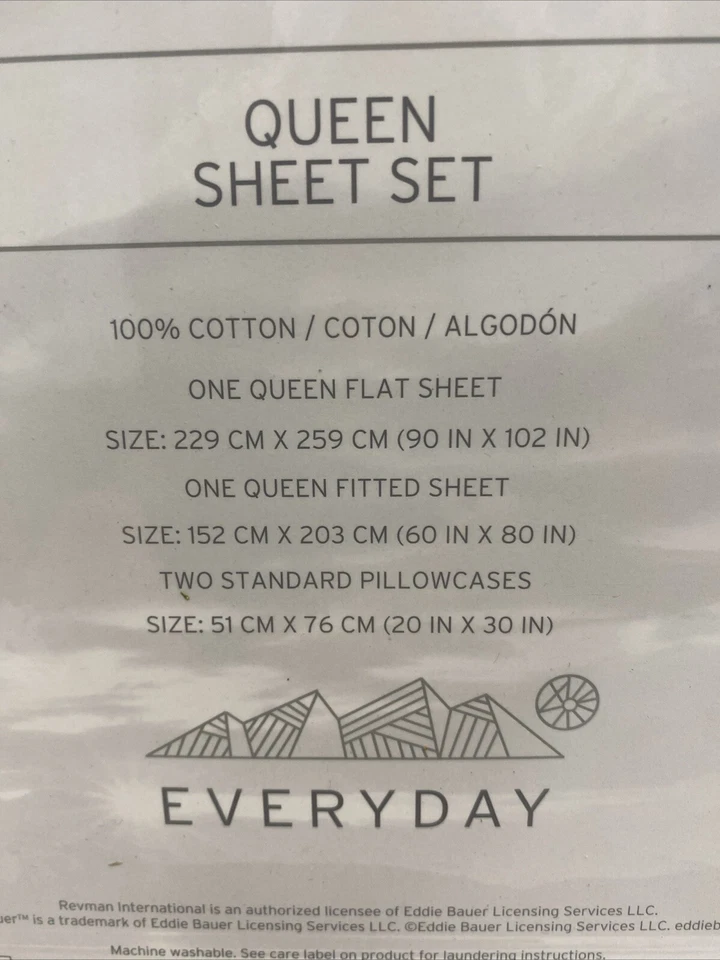 Eddie Bauer Home Queen Sheet Set Lanterns 100% Cotton NEW H - Image 3 of 4
