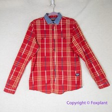 Buffalo David Bitton red plaid long sleeve button up shirt, men's size S