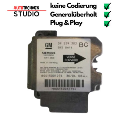 09229303 SRS UNIT ECU Steuergerät Airbag Sensor OPEL ZAFIRA A