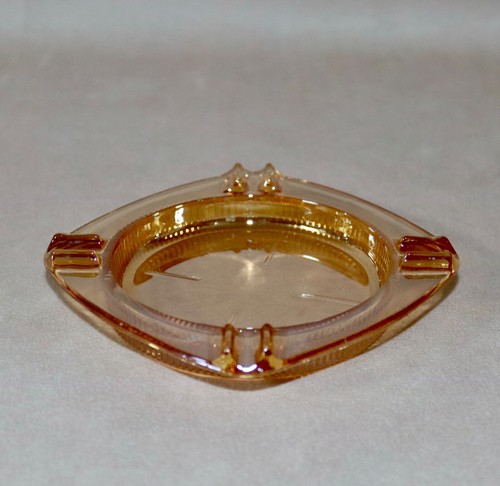 Jeanette Depression Glass ~ Floragold Louisa ~ Square Ashtray MCM - Picture 11 of 19